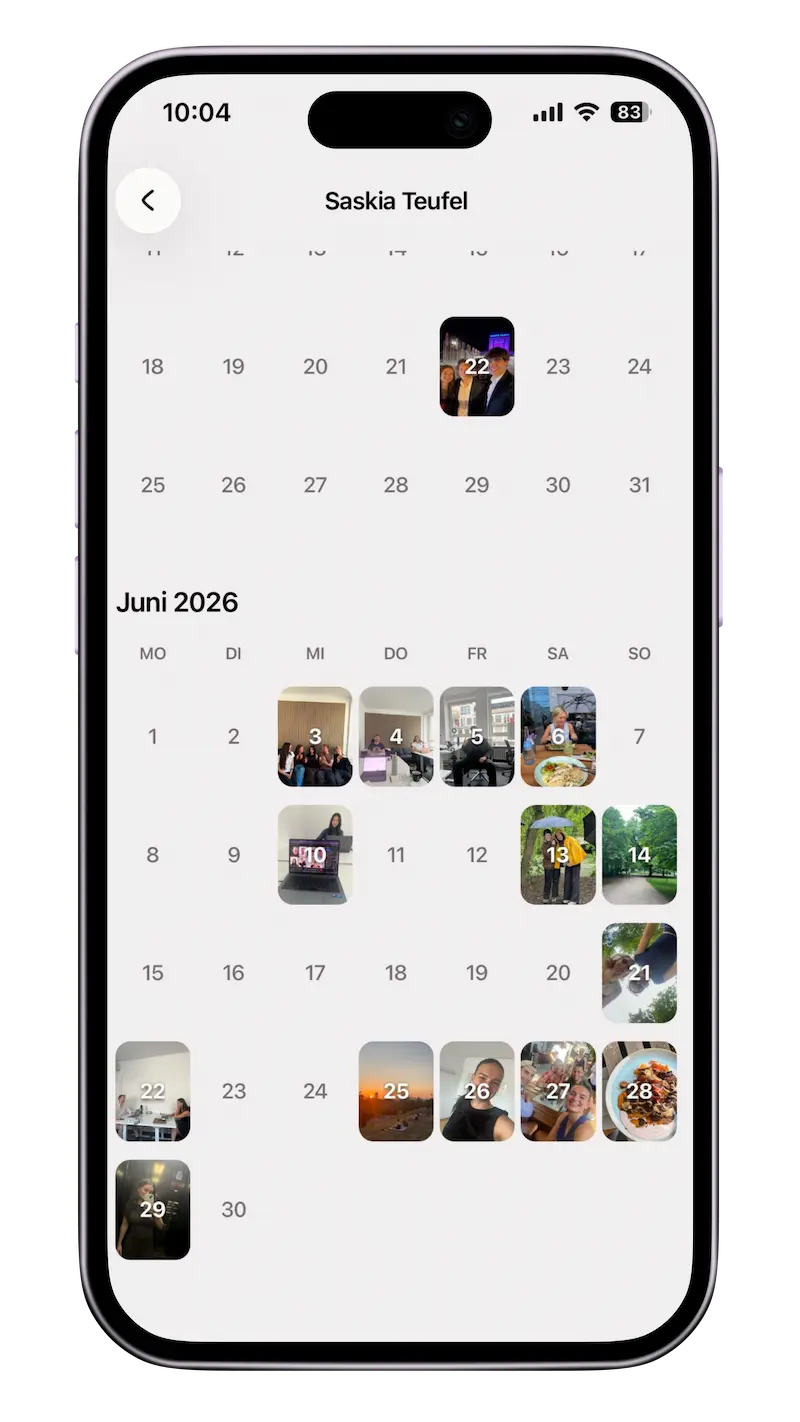8PM App – Foto-Dump teilen